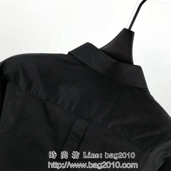 BALENCIAGA巴黎世家 18ss秋冬新款 胸前弧形字母印花logo 百搭襯衣 情侶款 ydi1447